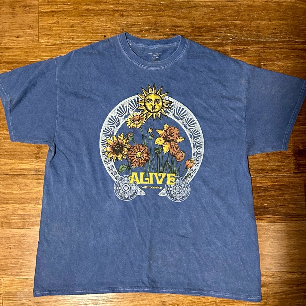 Urban Outfitters Blue “Alive With Passion” T-Shirt
